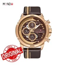 خرید اینترنتی ساعت مچی عقربه ای نیوی فورس مردانه مدل NF9110L RG/CE/BN بند چرمی اورجینال