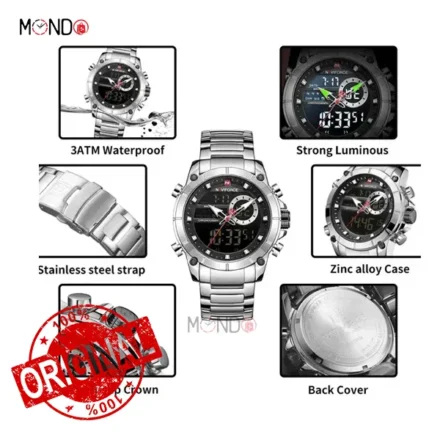 ساعت نیوی فورس مردانه مدل NF9163 S-B اجزا