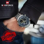 ساعت نیوی فورس مردانه مدل NF9182 S-BE روی مچ دست