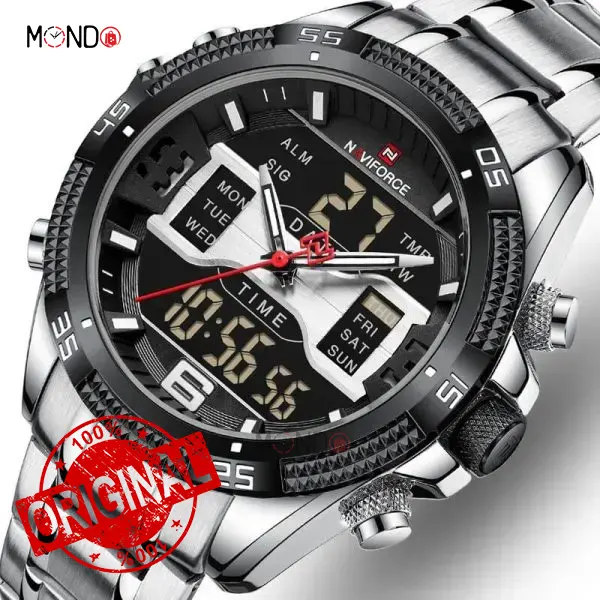 تصاویر ساعت نیوی فورس مردانه مدل NF 9201 S-B مشکی ساعت نیوی فورس مردانه مدل NF 9201 S-B نمایش عقربه و دیجیتال