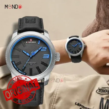 ساعت مردانه نیوی فورس مدل NF 9202 S-B-BE آبی مشکی روی مچ
