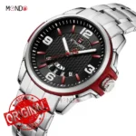 ساعت مردانه نیوی فورس مشکی قرمز مدل Nf 9215 S-R-B جزئیات قاب و صفحه
