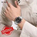 ساعت مردانه نیوی فورس مشکی قرمز مدل Nf 9215 S-R-B روی دست