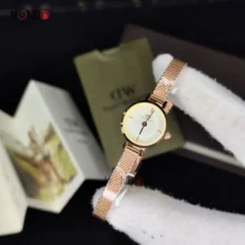 ساعت دنیل ولینگتون سفید رزگلد مدل PETITE MINI EVER